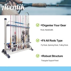 BTI-09E-3153Aluminum Standard Rod Shelf with Lifting Handle to Hold 24pcs Rods