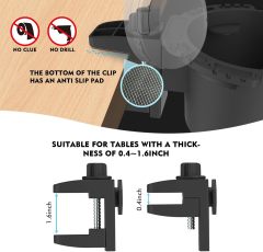 BTI-31A-3000 Multi-Angle Adjustable Cup Holder with Deskside clamp