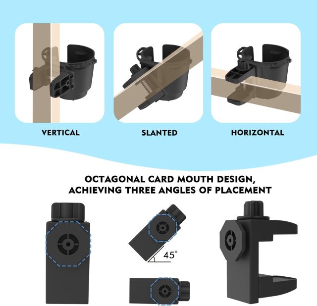 BTI-31A-3000 Multi-Angle Adjustable Cup Holder with Deskside clamp