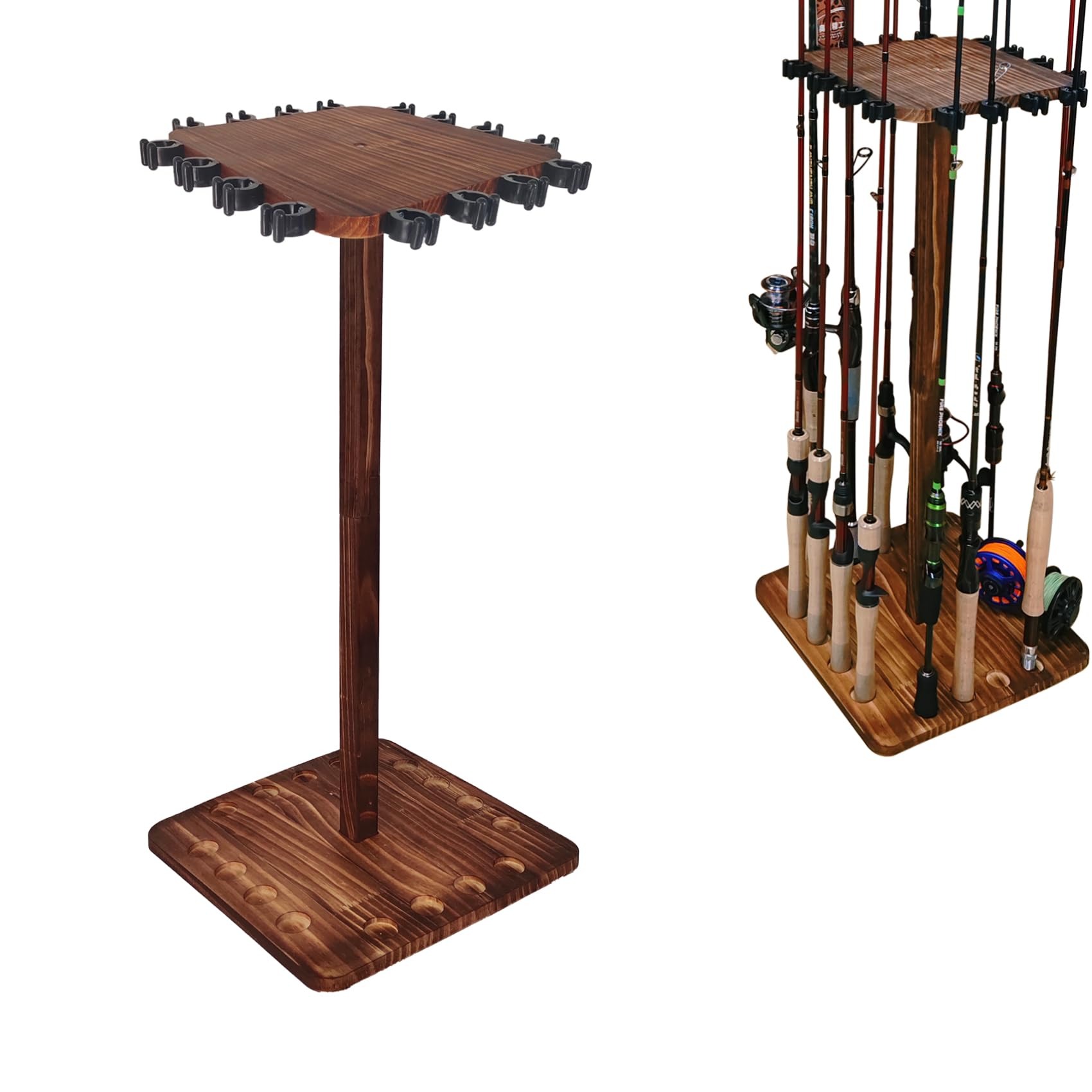 BTI-09E-3156 Wooden Square Rod Rack to Hold 16pcs Rods