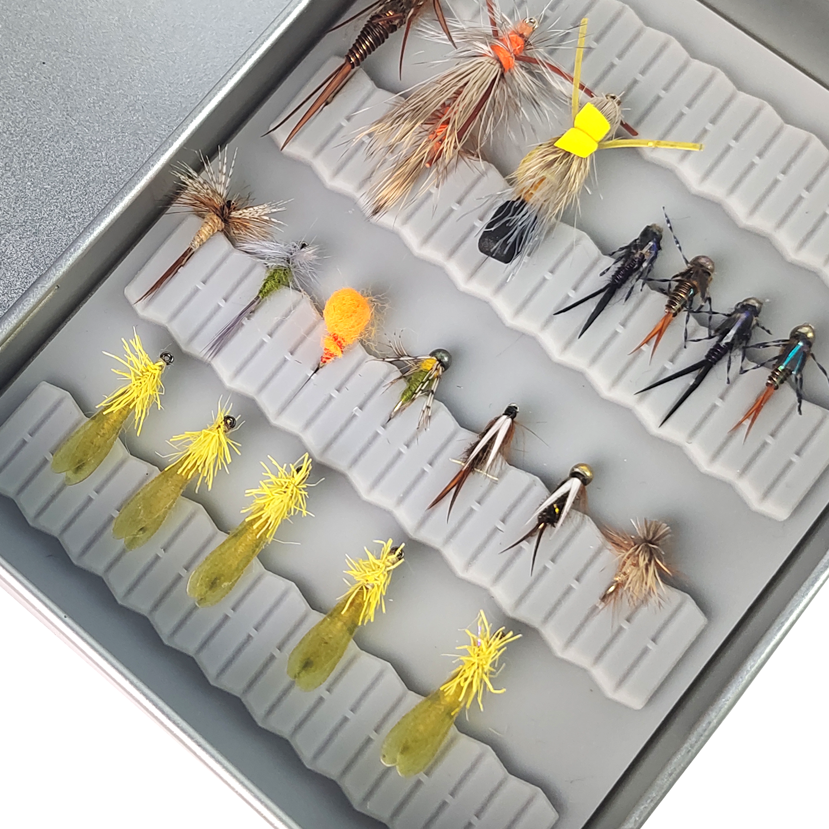 BTI-09B-2200 Tin Fly Box with Silicone Insert