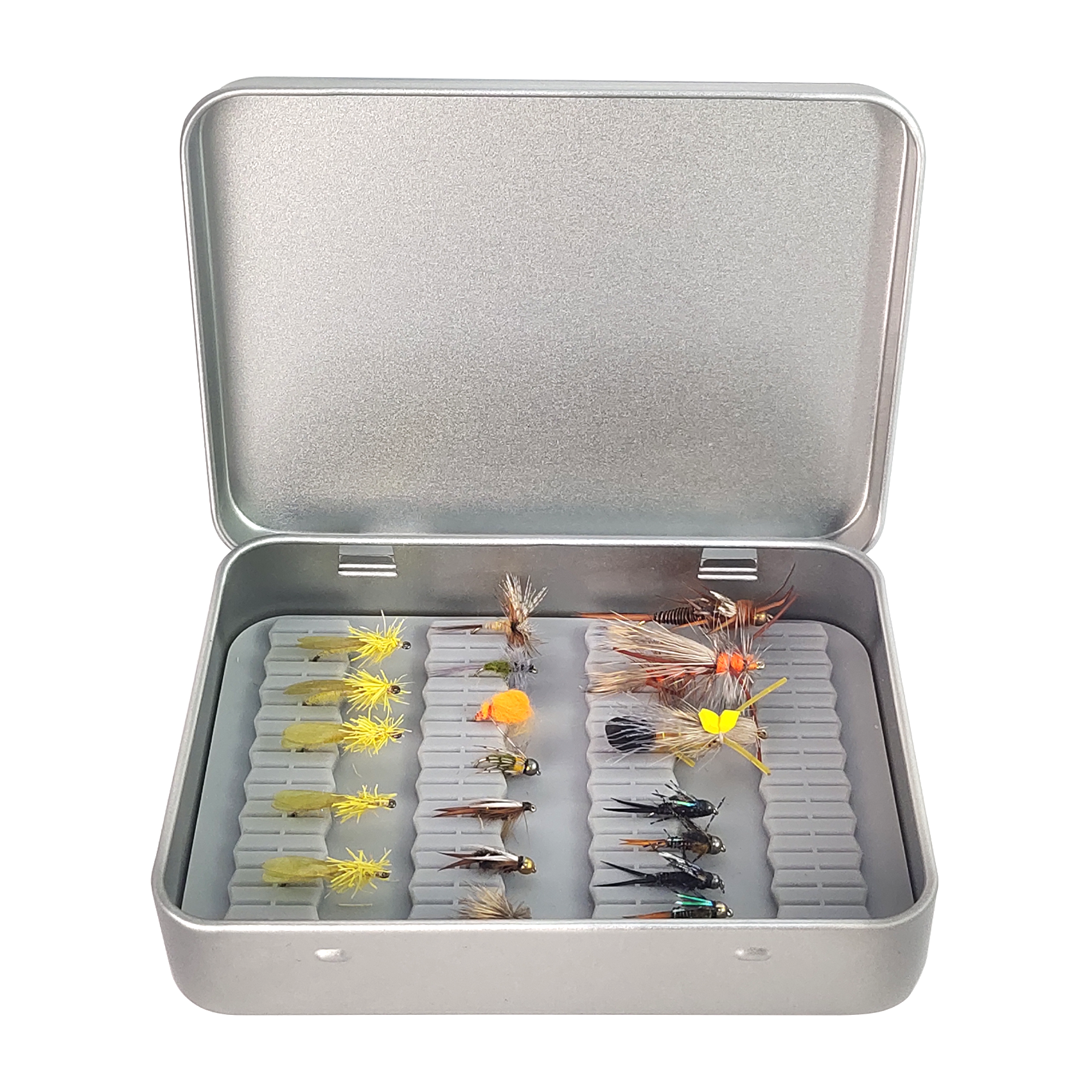 BTI-09B-2200 Tin Fly Box with Silicone Insert