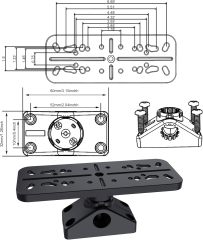 BTI-14A-5000 Rectangular fish finder board plug + base