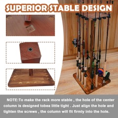 BTI-09E-3156 Wooden Square Rod Rack to Hold 16pcs Rods