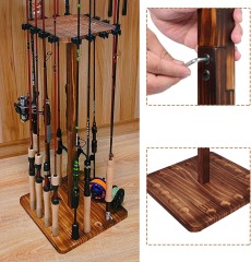 BTI-09E-3156 Wooden Square Rod Rack to Hold 16pcs Rods