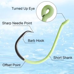 BTI-06B-7385 Sports Circle Hooks Glow in Dark