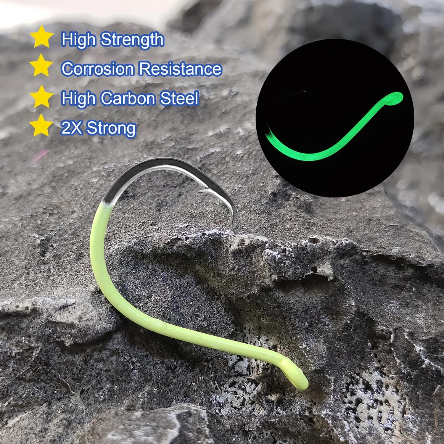 BTI-06B-7385 Sports Circle Hooks Glow in Dark