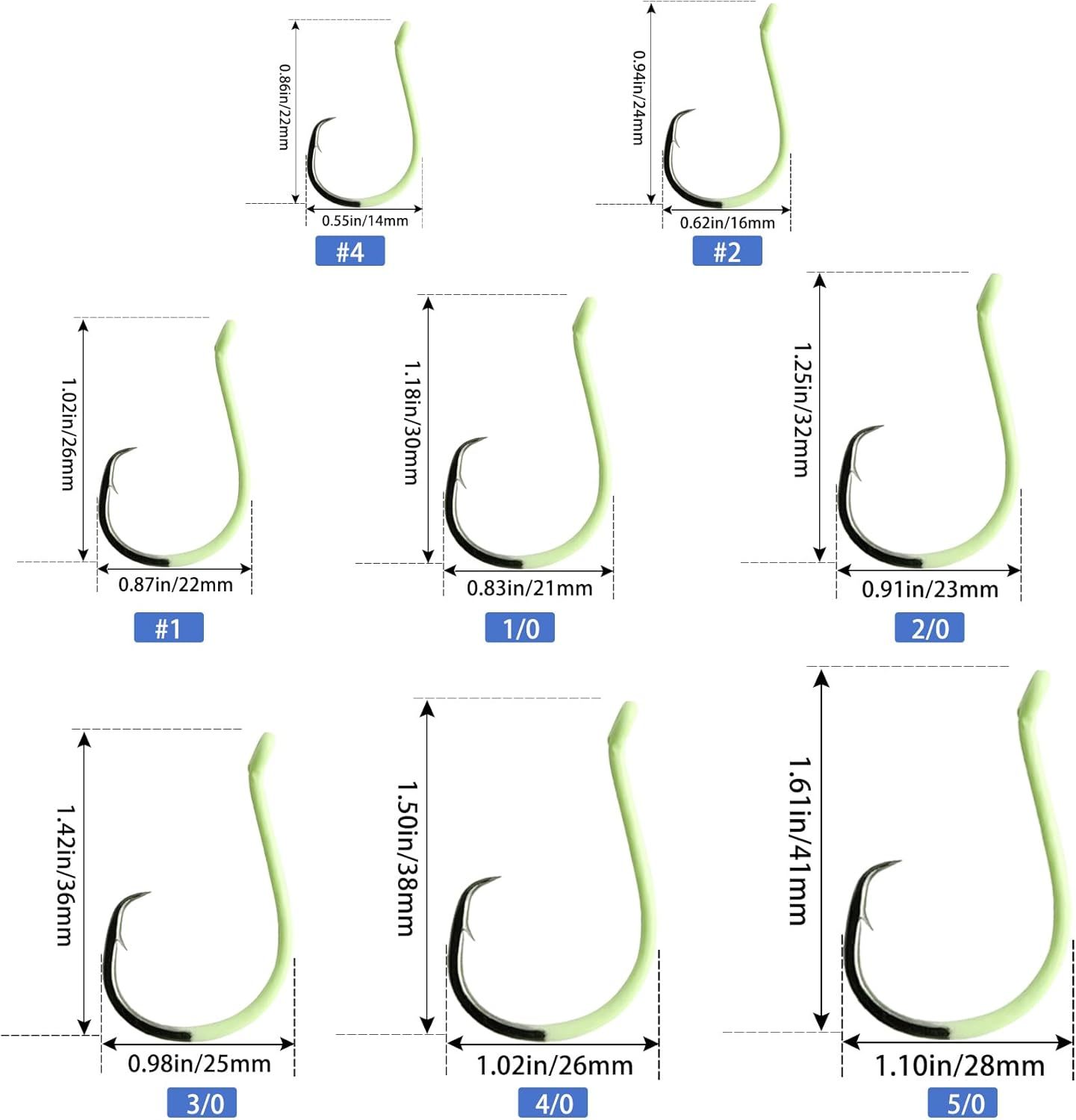 BTI-06B-7385 Sports Circle Hooks Glow in Dark