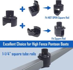 BTI-14A-6001 Fully Surrounded Boat Clamp for Square Rail Mount
