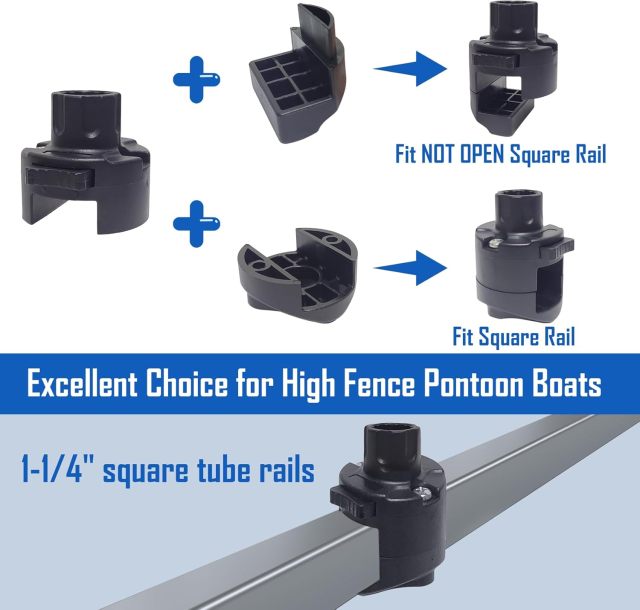 BTI-14A-6001 Fully Surrounded Boat Clamp for Square Rail Mount