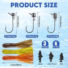 BTI-05D-088 Tube Baits Fishing Kit (With Rattle Jig)