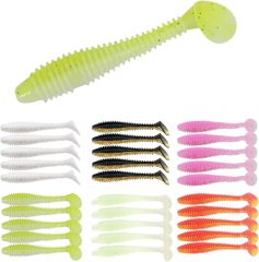 BTI-05D-089 T-Tail Ribbed Soft Plastic Fishing Lures