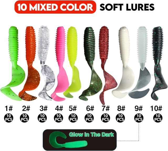 BTI-05D-090 Grub Saltwater Soft Fishing Lures