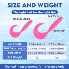 BTI-05D-090 Grub Saltwater Soft Fishing Lures