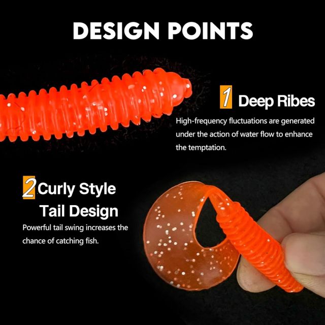 BTI-05D-090 Grub Saltwater Soft Fishing Lures