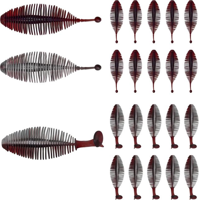 BTI-05D-094 Ribbed soft lure with Tickle/Paddle Tail