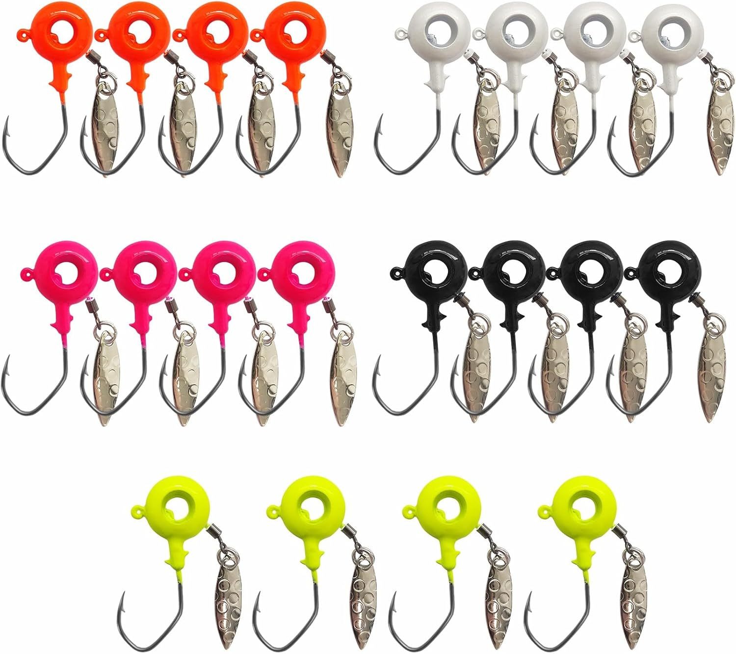 BTI-08B-413 Crappie Eye Hole Jig Heads with spinners