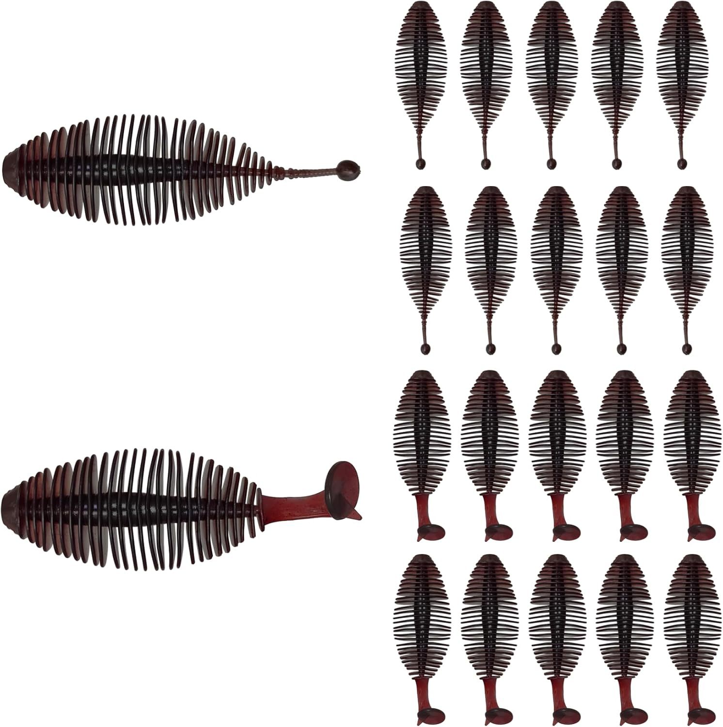 BTI-05D-094 Ribbed soft lure with Tickle/Paddle Tail