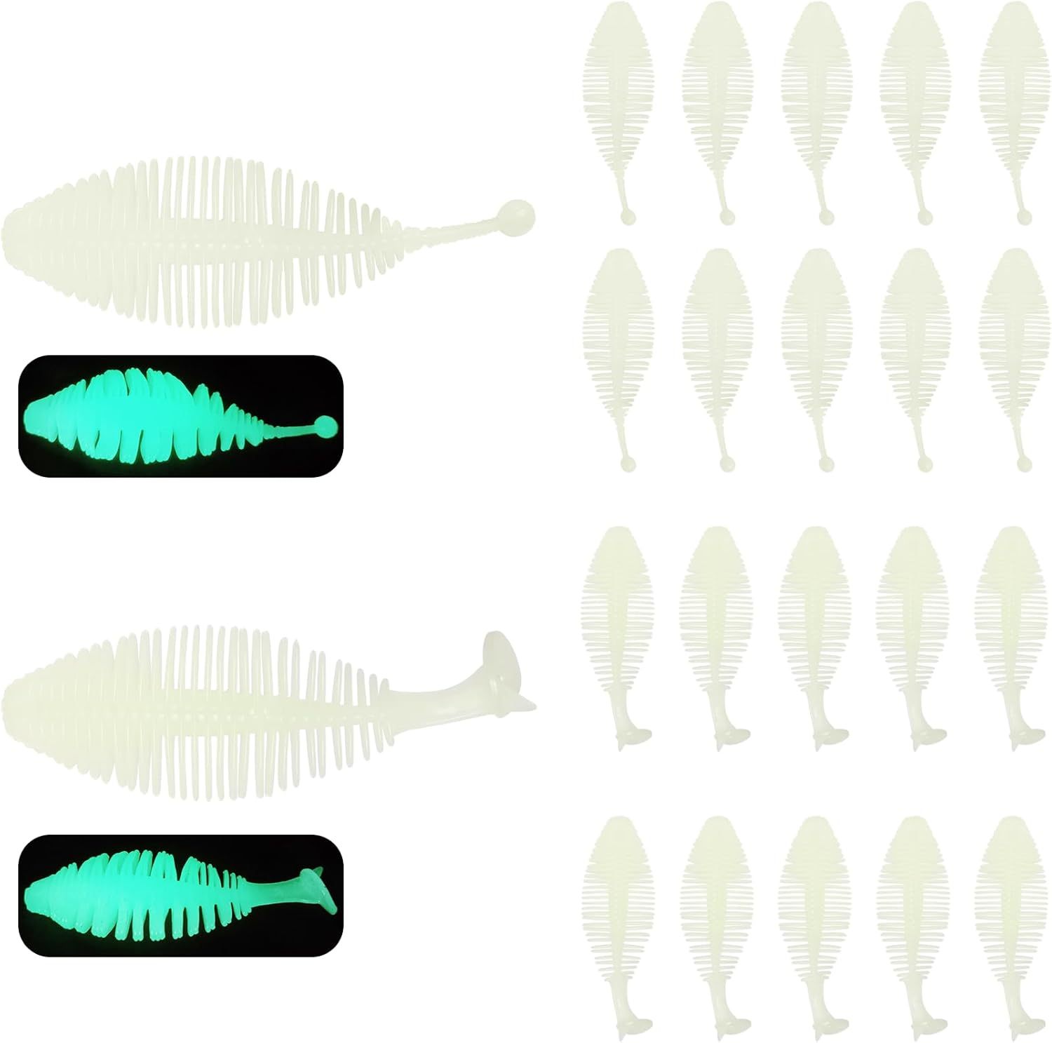BTI-05D-094 Ribbed soft lure with Tickle/Paddle Tail