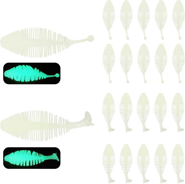 BTI-05D-094 Ribbed soft lure with Tickle/Paddle Tail