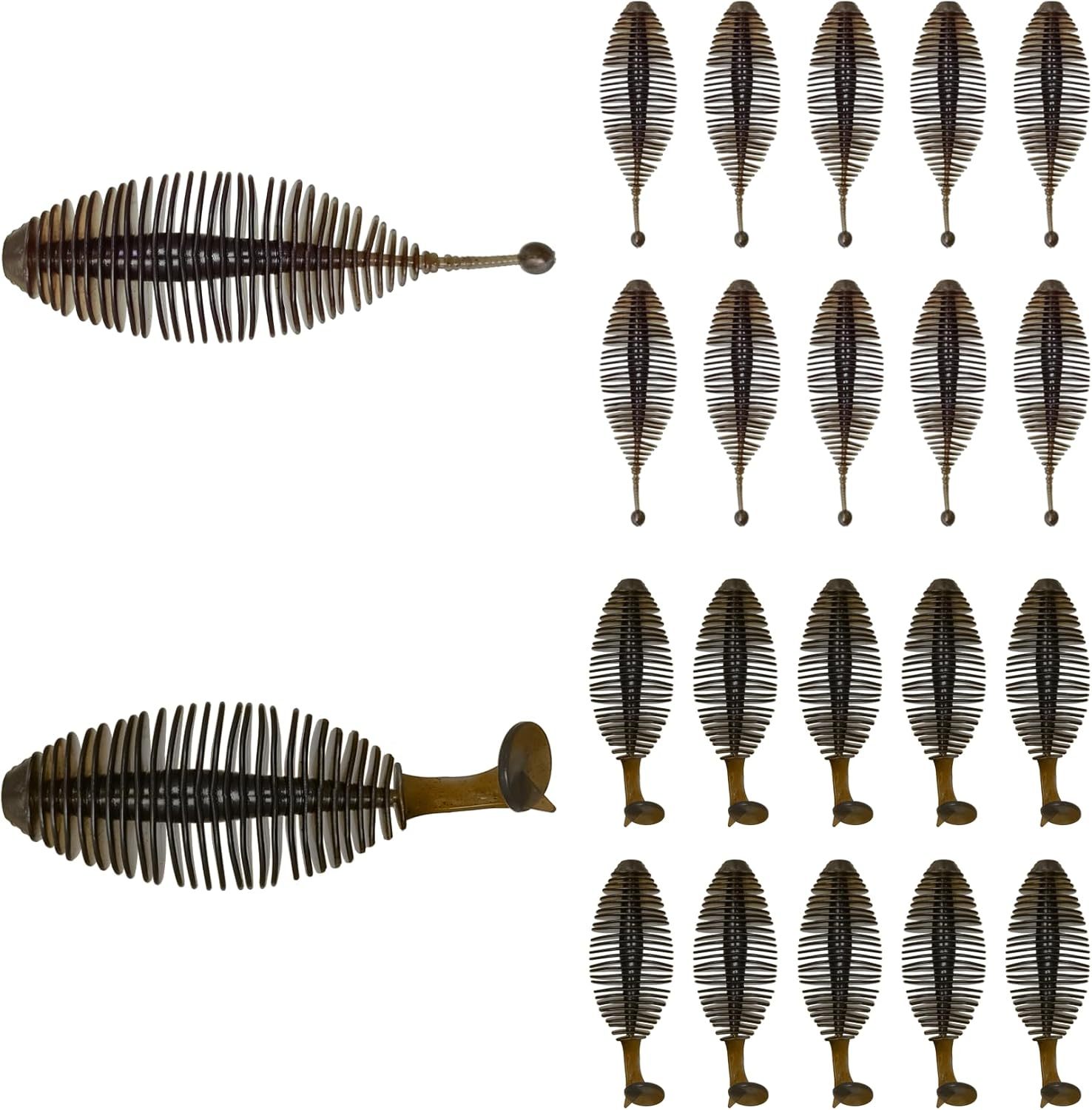 BTI-05D-094 Ribbed soft lure with Tickle/Paddle Tail