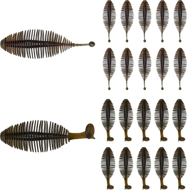 BTI-05D-094 Ribbed soft lure with Tickle/Paddle Tail