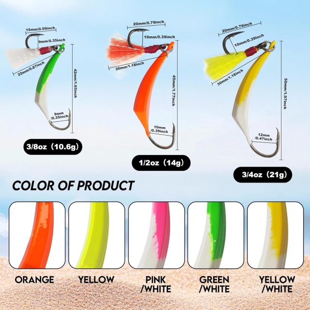 BTI-05B-069 Pompano Jigs with Teaser Hooks