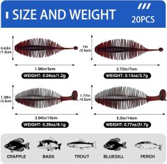 BTI-05D-094 Ribbed soft lure with Tickle/Paddle Tail