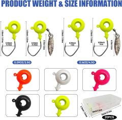 BTI-08B-413 Crappie Eye Hole Jig Heads with spinners