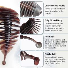 BTI-05D-094 Ribbed soft lure with Tickle/Paddle Tail