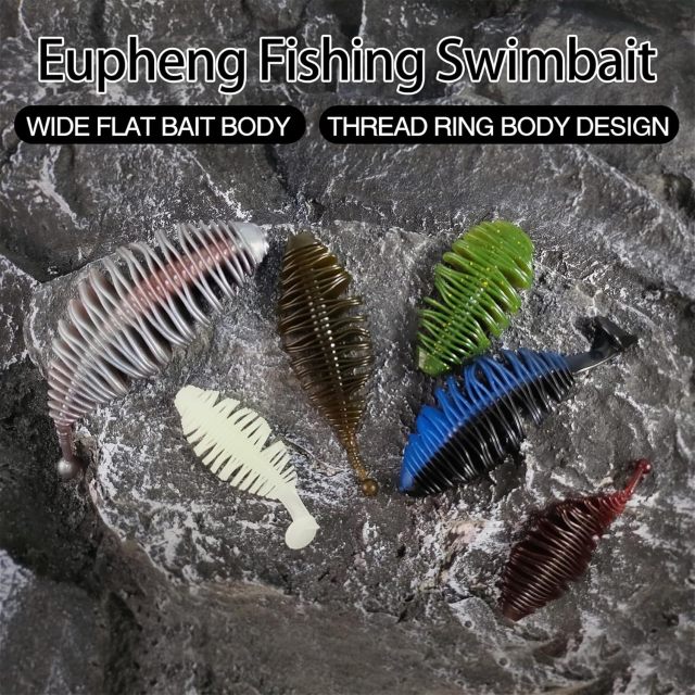 BTI-05D-094 Ribbed soft lure with Tickle/Paddle Tail