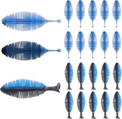 BTI-05D-094 Ribbed soft lure with Tickle/Paddle Tail