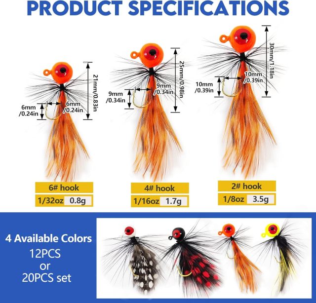 BTI-05D-095 Hand-Tied Feather Hair Jigs