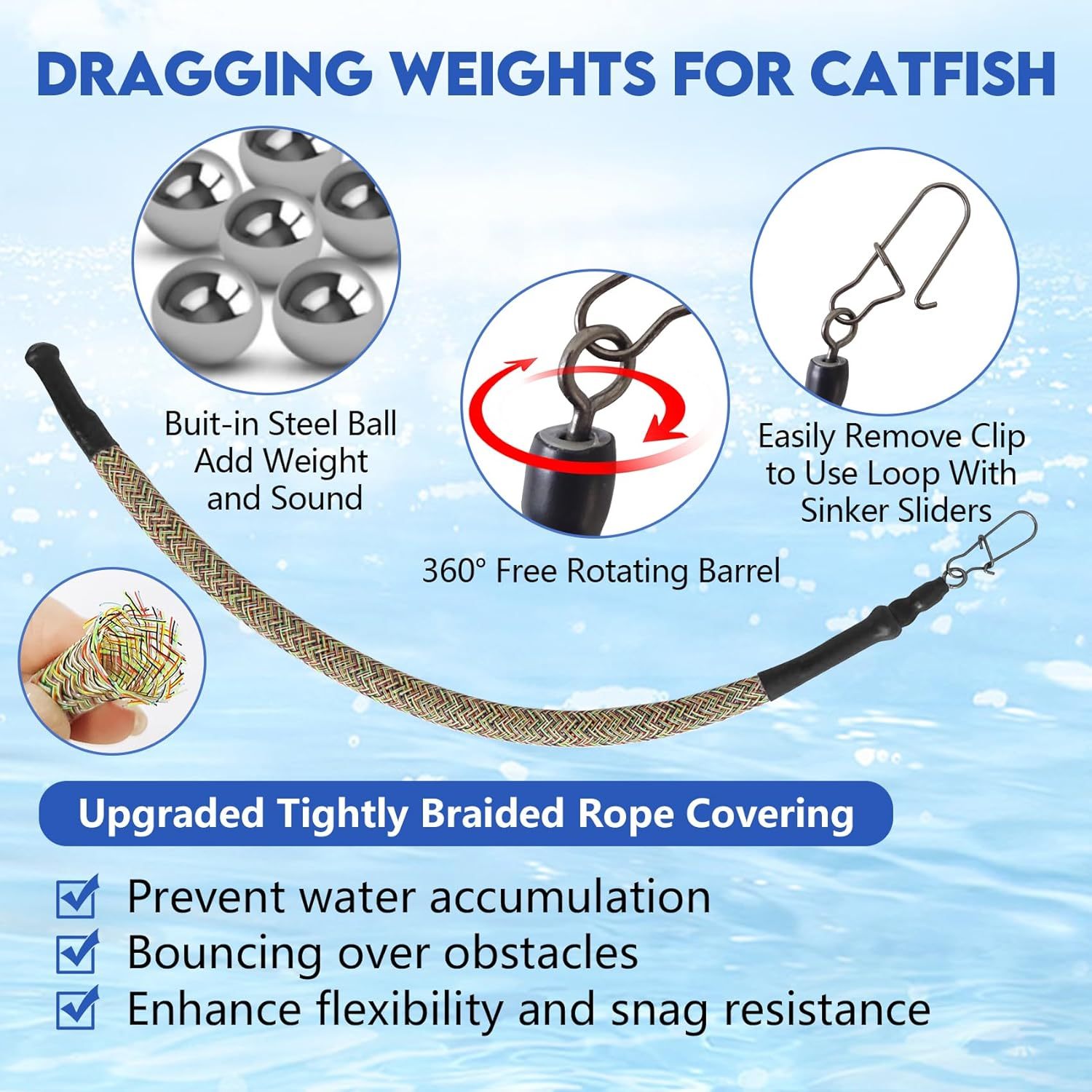 BTI-12D-006 Catfish Rattle Dragging Weights