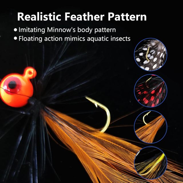 BTI-05D-095 Hand-Tied Feather Hair Jigs
