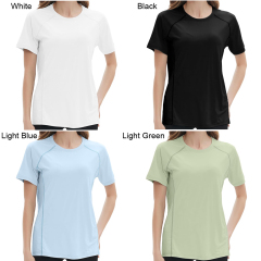 BTI-11E-0014 Women Solid Color Short Sleeve Shirt