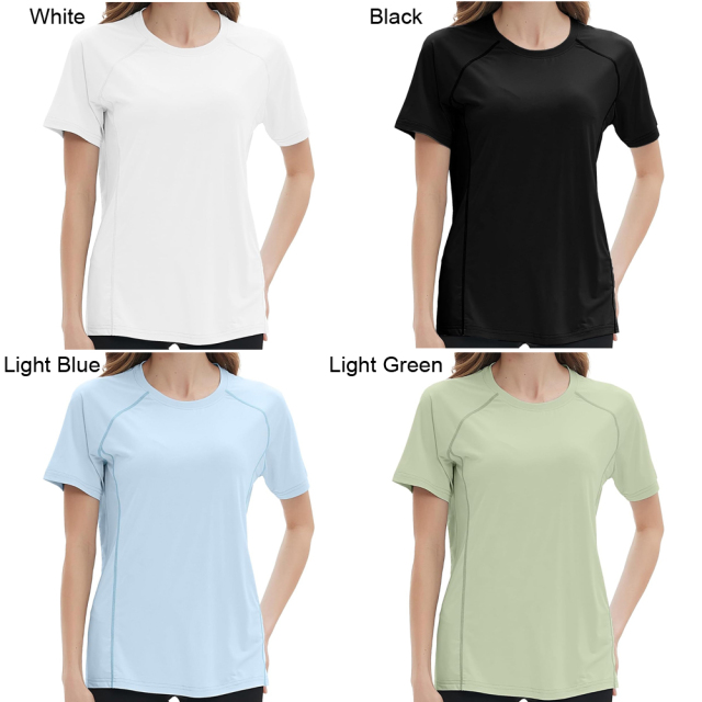 BTI-11E-0014 Women Solid Color Short Sleeve Shirt