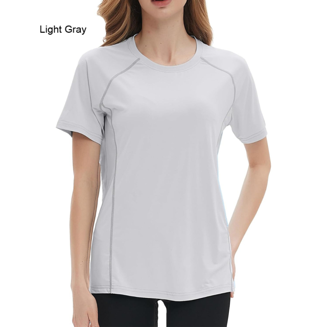 BTI-11E-0014 Women Solid Color Short Sleeve Shirt