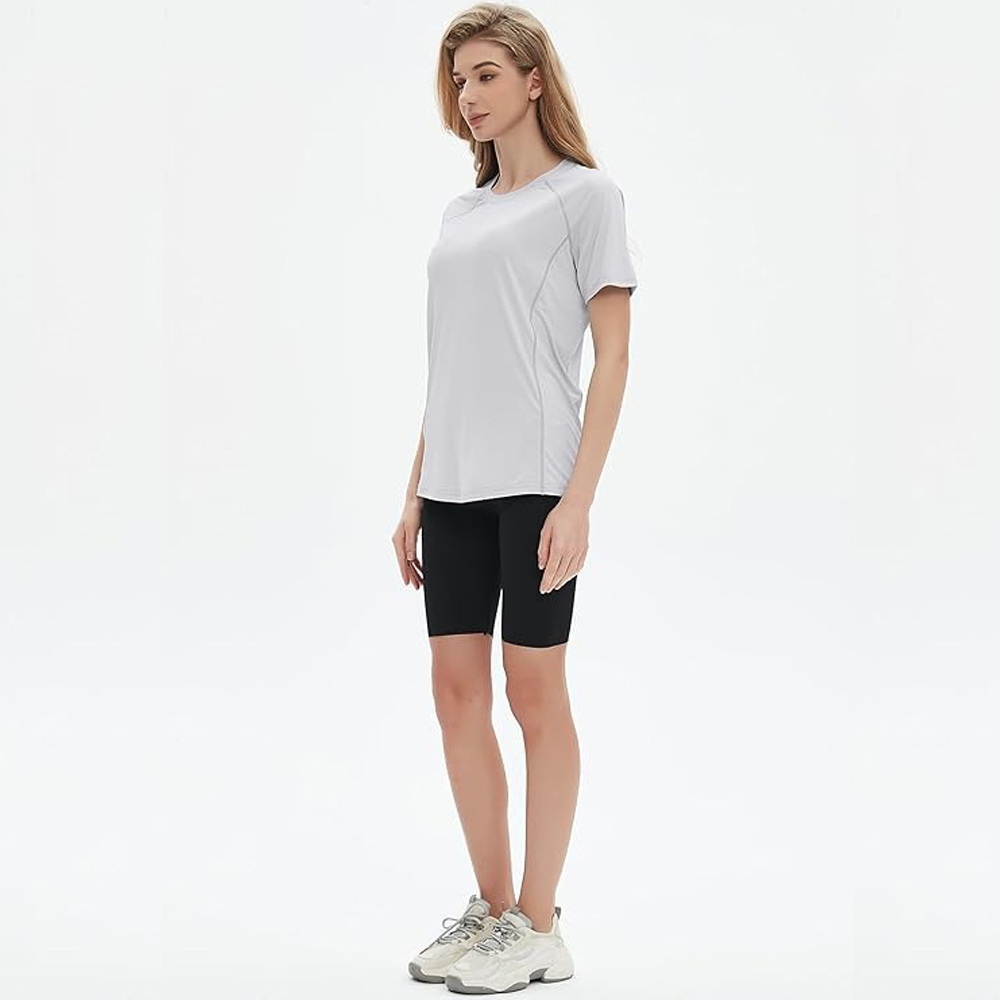BTI-11E-0014 Women Solid Color Short Sleeve Shirt