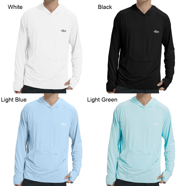 BTI-11E-1016B Solid Color UPF 50+ Hoodie