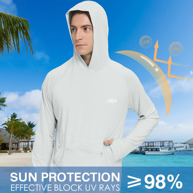 BTI-11E-1016B Solid Color UPF 50+ Hoodie