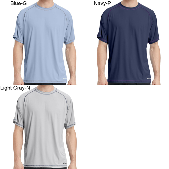 BTI-11E-1030 Short Sleeve Rash Guard T-shirt Contrast Stitching