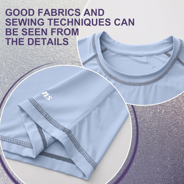 BTI-11E-1030 Short Sleeve Rash Guard T-shirt Contrast Stitching