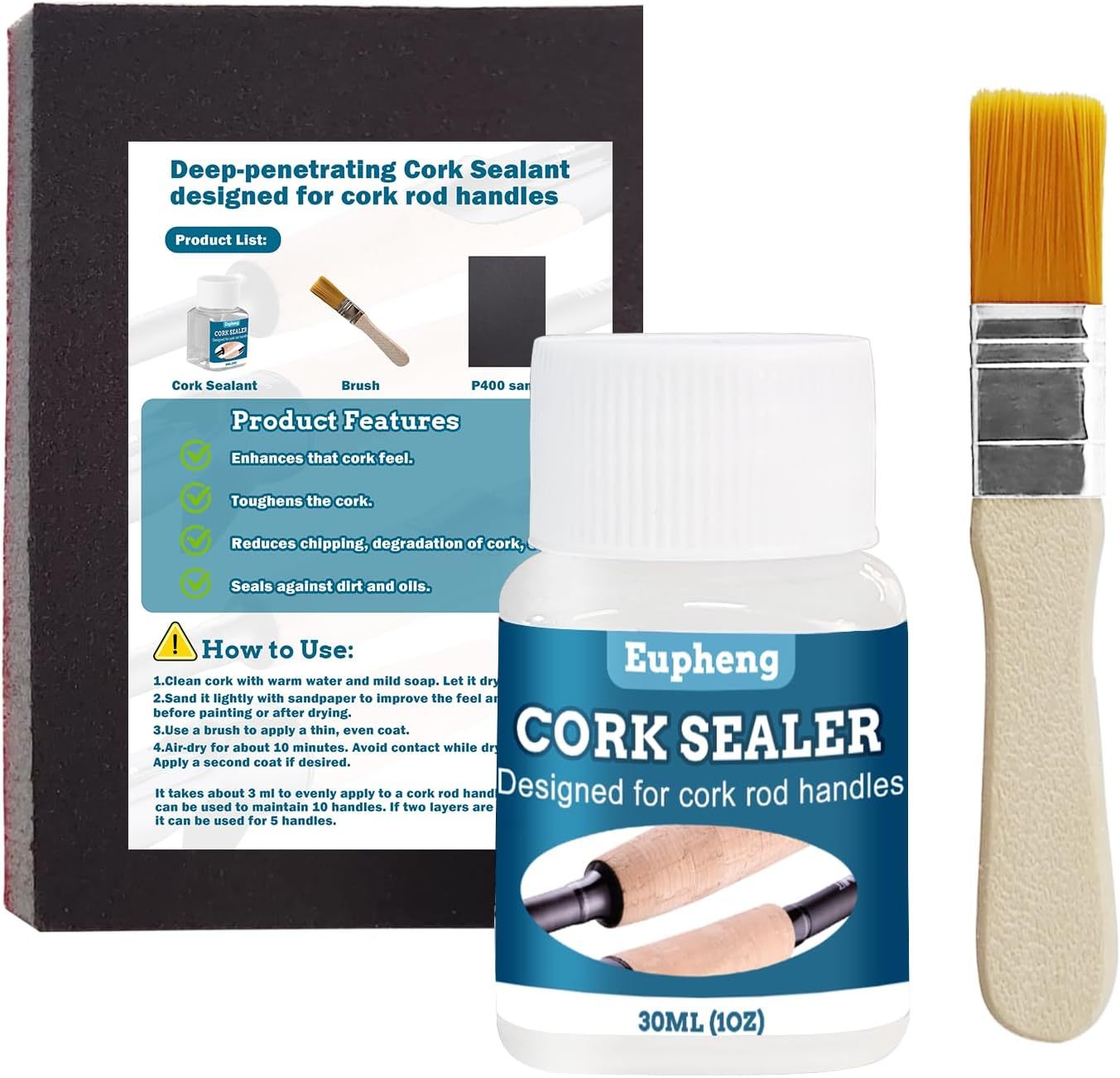 Cork Sealer Waterproof & Protect Cork Rod Handles from Drying Cracking & Flaking