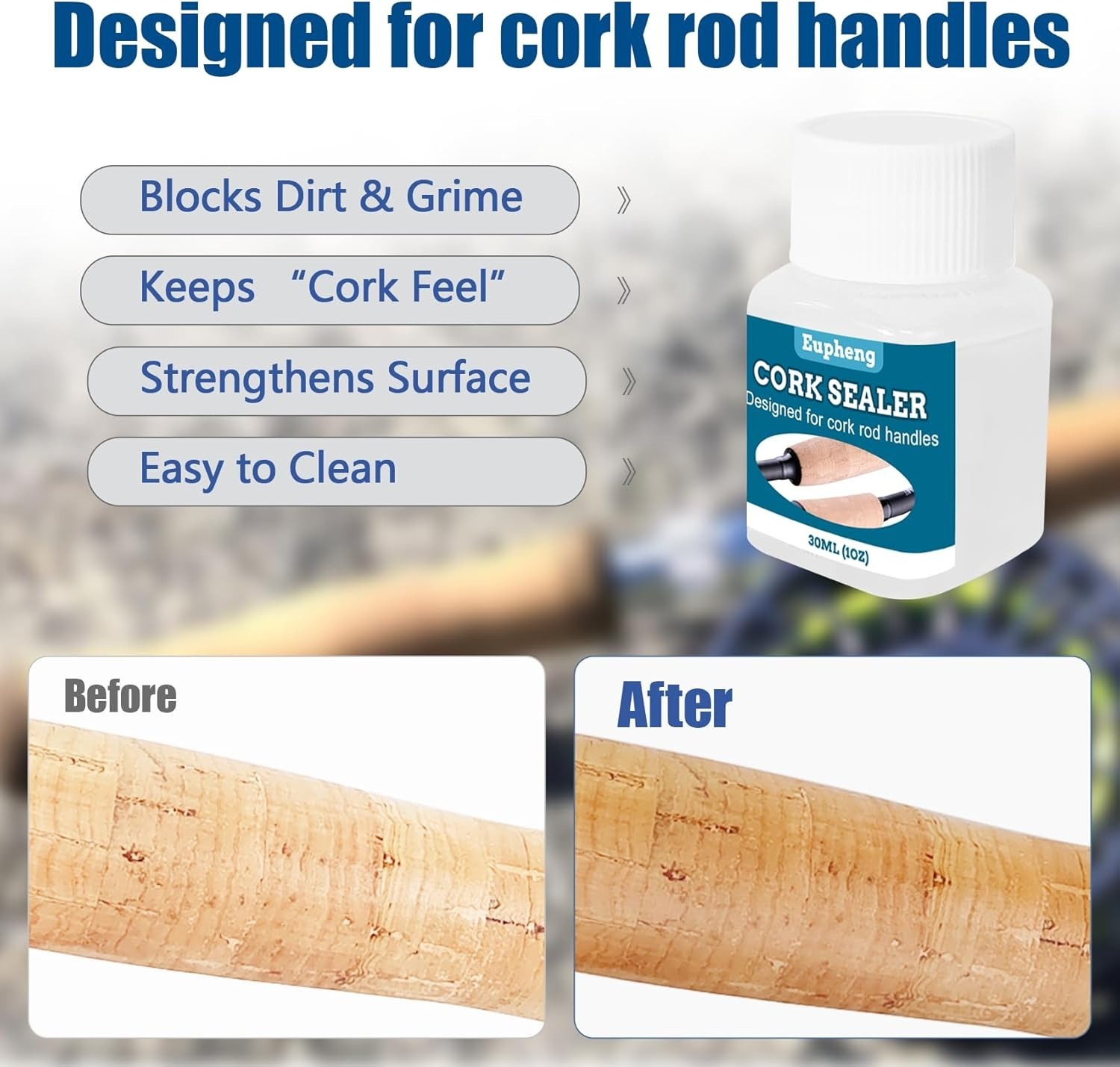 Cork Sealer Waterproof & Protect Cork Rod Handles from Drying Cracking & Flaking