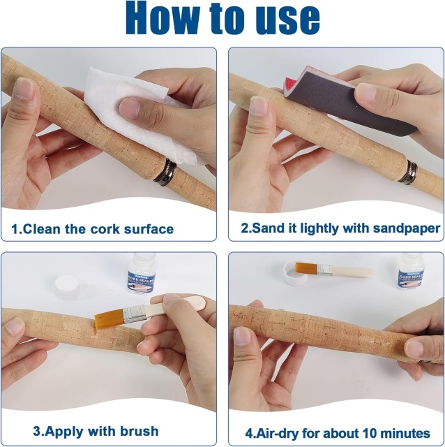 Cork Sealer Waterproof & Protect Cork Rod Handles from Drying Cracking & Flaking