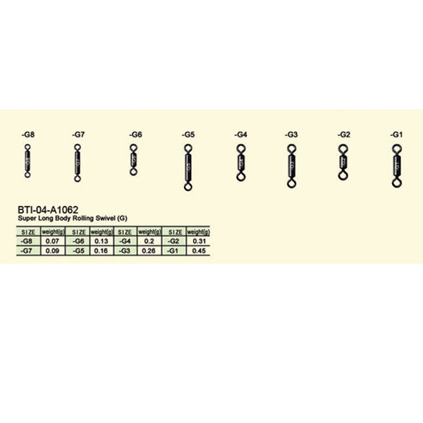 BTI-04-A1062 Super Long Body Rolling Swivel(G)