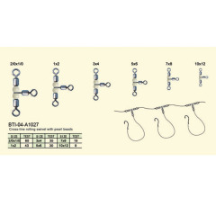 BTI-04-A1027 Cross-line rolling swivel with pearl beads