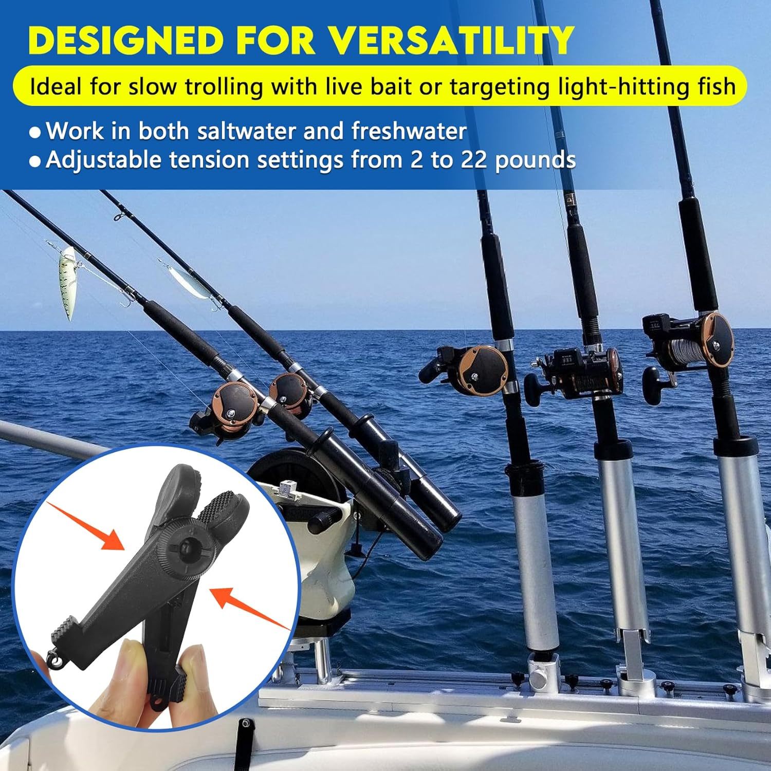 BTI-12D-007 Fishing Downrigger Line Release Clips with Leader Snap