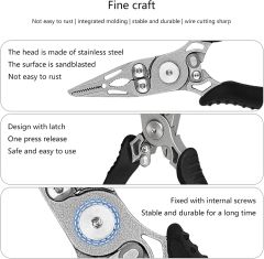 BTI-09E-1205 Mini Stainless Steel Pliers with tungsten cutter